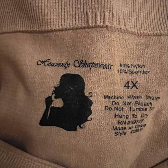 Heavenly Secrets Womens Shapewear High Rise Long Leg Nude 4X NWT - Picture 5 of 5